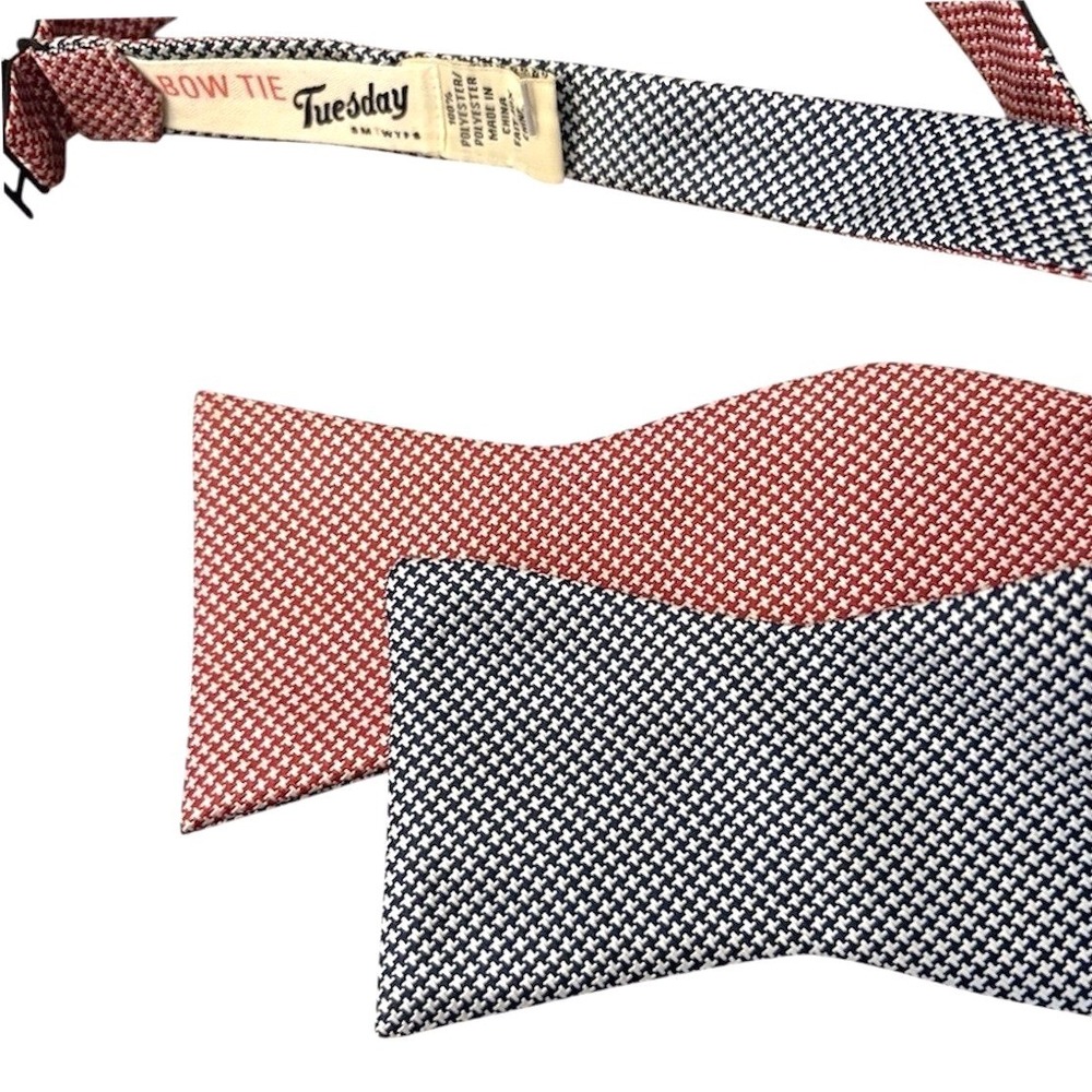 Bow Tie Tuesday Reversible Bowtie Alabama Houndstooth Red Gingham Gameday Preppy